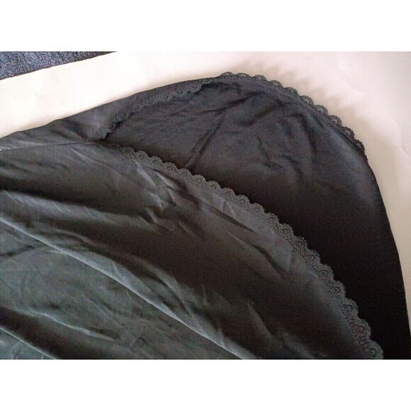 Warner's Perfect Measure Half Slip Size Medium Curved Hem Black Silky Lace Trim - Picture 8 of 10